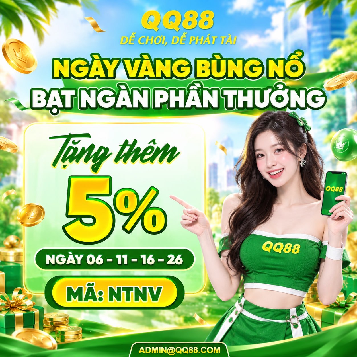 QQ88 tặng thưởng ngày vàng